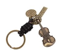 Ciieeo Vintage Zinc Alloy Violin Keychain and Violin Keyring, Antique Music Instrument Bag Charm for Backpack Hanging, Party Favor Accessory for Music Lovers