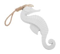 Ciieeo Wall Decor Nautical Beach Theme Hanging Ornament Seahorse Ornament Mediterranean Style White Synthetic Material with Double-Sided Design for Bedroom Or Party Decoration