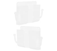 Ciieeo Wall Mount Remote Control Storage Boxes Easy to Install and Remove Plastic Material 2pcs with Sticky Adhesive Suitable for Mobile Phones and Remote Controls, for Watching Videos