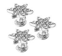 Ciieeo Watchband Charms to Dress up Five-pointed Star 3pcs Silver Alloy, Creative and Delicate Decorative Nails with Not Easy to Deform Feature Silicone Watch Strap Watch Strap