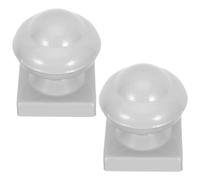 Ciieeo Weatherproof Iron Fence Post Caps White 0.8mm Thick Decorative Gate and Deck Railing Post Head Covers for 80mm Square Tubes Outdoor Protection