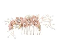 Ciieeo Wedding Hair Comb for Bride Green Alloy Hair Piece with Delicate Floral Design for Wedding Prom and Anniversary Events