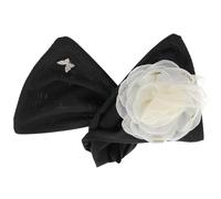 Ciieeo White Fabric Large Flower Hair Bun Maker with Soft Wire Twisted Hair Donut Former Styling Tool for Women’s Updo Hairstyles Accessory