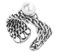 Ciieeo Women Open Band Adjustable Ring Creative Metal Bead Lightweight Does Not Deform No Easy Fading Style for Women Party Holiday