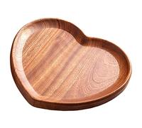 Ciieeo Wood Heart Tray Portable Snack Serving Tray Reusable Wooden Food Plate for Desserts and Fruits Japanese-Style Walnut Serving Platter Suitable for Home and Hotel Use