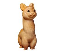 Ciieeo Wooden Alpaca Figurine Cute Carved Animal Statue Desktop Ornament Home Decor Creative Handcrafted Wood Alpaca Sculpture Small Decorative Accessory for Office Bookshelf Bedside