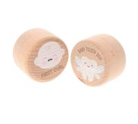 Ciieeo Wooden Baby Tooth Keepsake and Hair Curl Storage for Boys and Girls, 2pcs Set, Natural Solid Wood, Lost Tooth and First Curl Treasure Box for Baby Shower