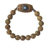 Ciieeo Wooden Beads Bracelet for Women Green Sandalwood Single Circle Rosary Beaded Bracelet with Six-Word Blessing, DIY Spiritual Jewelry Suitable for Teens and Aesthetic Wear