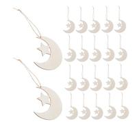 Ciieeo Wooden Craft Stars and Moon Shapes 40pcs Unfinished Small Natural Wood Slices Diy Cutouts for Baby Shower Party Decoration and Painting Projects