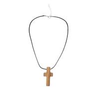 Ciieeo Wooden Cross Necklace for Men Women, Faith-Based Natural Olive Wood Pendant with Cord, Inspirational Christian Symbol Jewelry for Religious Wear and Easter