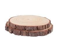 Ciieeo Wooden Garden Paver Step Stones Round Wood Slice 23-25Cm Diameter 2Cm Thickness 2Pcs for Outdoor Patio and Walkway Decoration