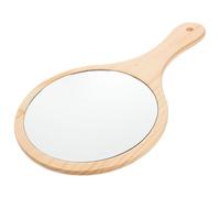Ciieeo Wooden Handle Travel Mirror for Women Makeup and Touch Ups | Wood Construction, Smooth High Definition Surface, Handheld Convenience, Fits in Bag for Vanities the Go