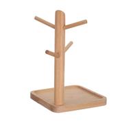 Ciieeo Wooden Key Tray Entryway Key Holder Jewellery Storage Rack Tree-Shaped Home Organizer with Tray Base for Necklaces Bracelets Rings Watches Glasses and Everyday Essentials