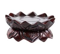 Ciieeo Wooden Lotus-shaped Display Base 10x12x4.8cm Solid Marras Wood Incense Burner Stand Pedestal for Buddha Statue Home Décor and Zen Garden Ornament