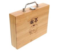 Ciieeo Wooden Mahjong Box with Handle, Portable Vintage Mahjong Tiles Storage Case, Mini Chinese Game Organizer for Travel and Home Use