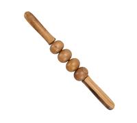 Ciieeo Wooden Manual Massage Roller Stick with Four Wheels, Muscle Relaxation Body Massager for Legs and Back, Handheld Wheel Stick for Deep Tissue Massage and Stress Relief