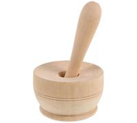 Ciieeo Wooden Pepper Grinding Bowl for Kitchen with Precision Manual Spice Grinding Function, round Khaki Wood Mortar and Pestle with Unique Look, for Nuts and Pepper Crushing