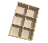 Ciieeo Wooden Pigment Compartment Box 6-grid Storage Organizer Pine Wood Artist Tool Box for Oil Paints and Watercolors 24x16x8cm
