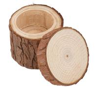 Ciieeo Wooden Ring Box for Wedding with Natural Wood Material, Romantic Ring Holder Storage Case, Jewelry Organizer Suitable for Wedding Day and Engagement