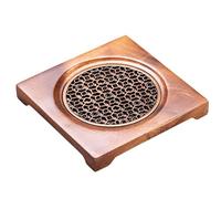 Ciieeo Wooden Teapot Holder Tea Kettle Storage Tray Tea Pot Coaster Hollow Plate Mat with Smooth Polished Corners for Teapot Teacup Set Display Home Office Reception