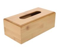 Ciieeo Wooden Tissue Box Holder in Beige for Bathroom and Living Room, Space Saving Napkin Container, Sturdy Solid Wood Desktop Paper Towel Box Organiser