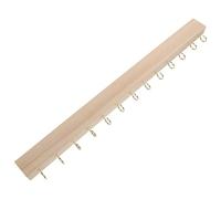 Ciieeo Wooden Wall-mounted Tie Rack Organizer with 18 Hooks Easy Installation Flexible Design Beige Belt and Necktie Storage Rack for Office and Closet