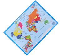 Ciieeo World Map Poster for Classroom Educational Geography Chart Preschool Wall Hanging Map of The World Big Learning Poster for Nursery and School Supplies Random Style