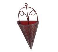 Ciieeo Woven Hanging Flower Basket Wall Decor with 5pcs Imitation Rattan Vine Plant Holders Indoor Wall Mounted Floral Storage Baskets for Home Kitchen Sundries