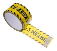 Ciieeo Yellow Black Warning Tape Adhesive Caution Tape 4.8cm X 25m with Printed Safety Message for Outdoor Safety Barrier and Social Distancing Marking