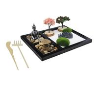 Ciieeo Zen Garden Kit Chinese Mini Zen Garden Decoration Kit for Office and Tea Table, Japanese Style Density Board Ornament with Stress Reduction and Calm Energy Features, Delicate