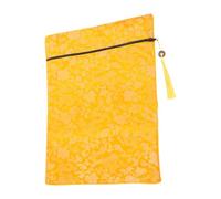 Ciieeo Zippered Scripture Storage Bag Large Golden Dragon Pattern Buddhist Wrapping Pouch with Tassel for Bible Accessories and Stationery Travel Organizer