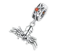 Ciieeo Zircon Spider Pendant S925 Silver Halloween Charm for Men Women | Chic Festive Jewellery, Sturdy Silver Build, Unique Design, Celebration and Christmas Use, Silver Finish