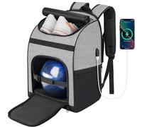 Ciihars Bowling Backpack, Single Bowling Ball Bag with Shoe Bag Up to Size 16 & Protective Foam Padded, Accessories Gifts, Bag with Padded Ball Holder(GREY)