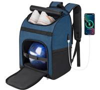 Ciihars Bowling Backpack, Single Bowling Ball Bag with Shoe Bag Up to Size 16 & Protective Foam Padded, Accessories Gifts, Bag with Padded Ball Holder(BLUE)