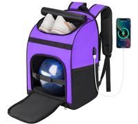 Ciihars Single Bowling Ball Bag Backpack with Shoe Bag Up to Size 16, Accessories Gifts for Bowling Lovers,Bowling Bag with Padded Ball Holder (purple)