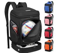 Ciihars Soccer Backpack,Soccer Bag with Ball Holder, Includes Separate Cleat Shoe and Ball Compartment Sport Equipment Bags Fit Basketball Volleyball Football (black)