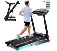 CIIHI Treadmill with Auto Incline - 15% Auto Incline Treadmill with 350 lbs Capacity - Foldable Running Machine for Home Adjustable Height Handrail with APP, Voice Control and Speaker - 8.7 MPH