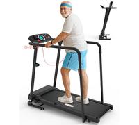 CIIHI Walking Treadmill for Senior - Foldable Senior Treadmill with 300 lbs Capacity and Long Handrails - Home Recovery Fitness Exercise Machine for Elder with Heart Rate Monitor