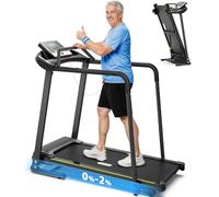 CIIHI Walking Treadmill for Seniors with Handrails - Long Side & Front Rails Foldable Treadmill for Home, 0-2% Incline, 0.3 mph Low Start Speed, Recovery Walking/Jogging Machine, 300 lbs Capacity