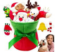 CIIVURR 11pcs Set Christmas Dog Toys with Crinkle Squeaky Flower Toys, Xmas Interactive Plush Dog Toys, Dog Enrichment Chew to Keep Them Busy, Dog Toy for Small Medium Large Size