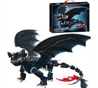 CIJINAY Night Shadow Dragon Building Kit - 1026 PCS STEM Toy for Kids 6+ & Adults, Collectible Mythical Creature Model with Movable Wings & Red Skull Tail, DIY Construction Set for Dragon Lovers