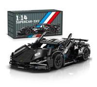 CIJINAY Technic Sports Car Building Block Kit for Lambor Black Bull, 1314 PCS Technic Racing Car Model Building Set, Super Building Brick, Vehicle Construction Toys Gifts for Kids Adults