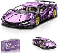 CIJINAY Technic Sports Car Building Block Kit for Lambor Purple Plated Cow, 1280 PCS Technic Racing Car Model Building Set, Super Building Brick, Vehicle Construction Toys Gifts for Kids Adults