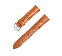 Cijinon Quick-Release Ostrich Pattern Watch Strap Genuine Leather Universal wristband 20mm/22mm, Yellow, 20 mm