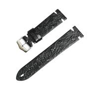 Cijinon Quick-Release Ostrich Pattern Watch Strap With Beveled Edges and Double-Sided Genuine Leather Pin Buckle Universal 20mm/22mm, Black, 20 mm