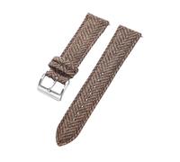 Cijinon Quick-Release Watch With Genuine Leather Tweed Strap 18mm/20mm/22mm, Khaki, 18 mm