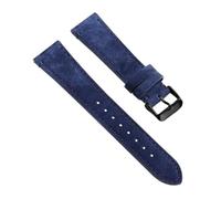 Cijinon Stitched Watch Strap With Genuine Leather Pin Buckle Universal 20mm/22mm, Blue-Black, 20 mm