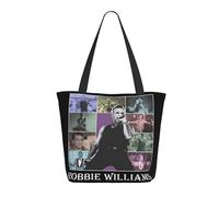 CIJPUYWFK Robbie Singer Williams Women Shoulder Handbags Bag Large Reusable Carry Bag Pocket Big Capacity Shopping Bag For Casual.
