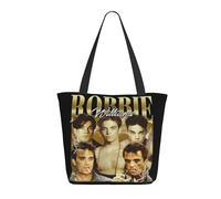 CIJPUYWFK Robbie Singer Williams Women Shoulder Handbags Bag Large Reusable Carry Bag Pocket Big Capacity Shopping Bag For Casual.