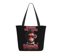 CIJPUYWFK Robbie Singer Williams Women Shoulder Handbags Bag Large Reusable Carry Bag Pocket Big Capacity Shopping Bag For Casual.